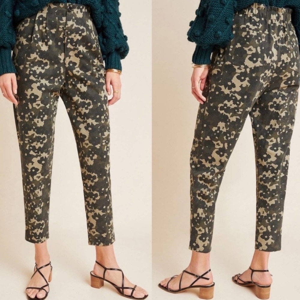 Anthropologie Camouflage Straight Leg Pants